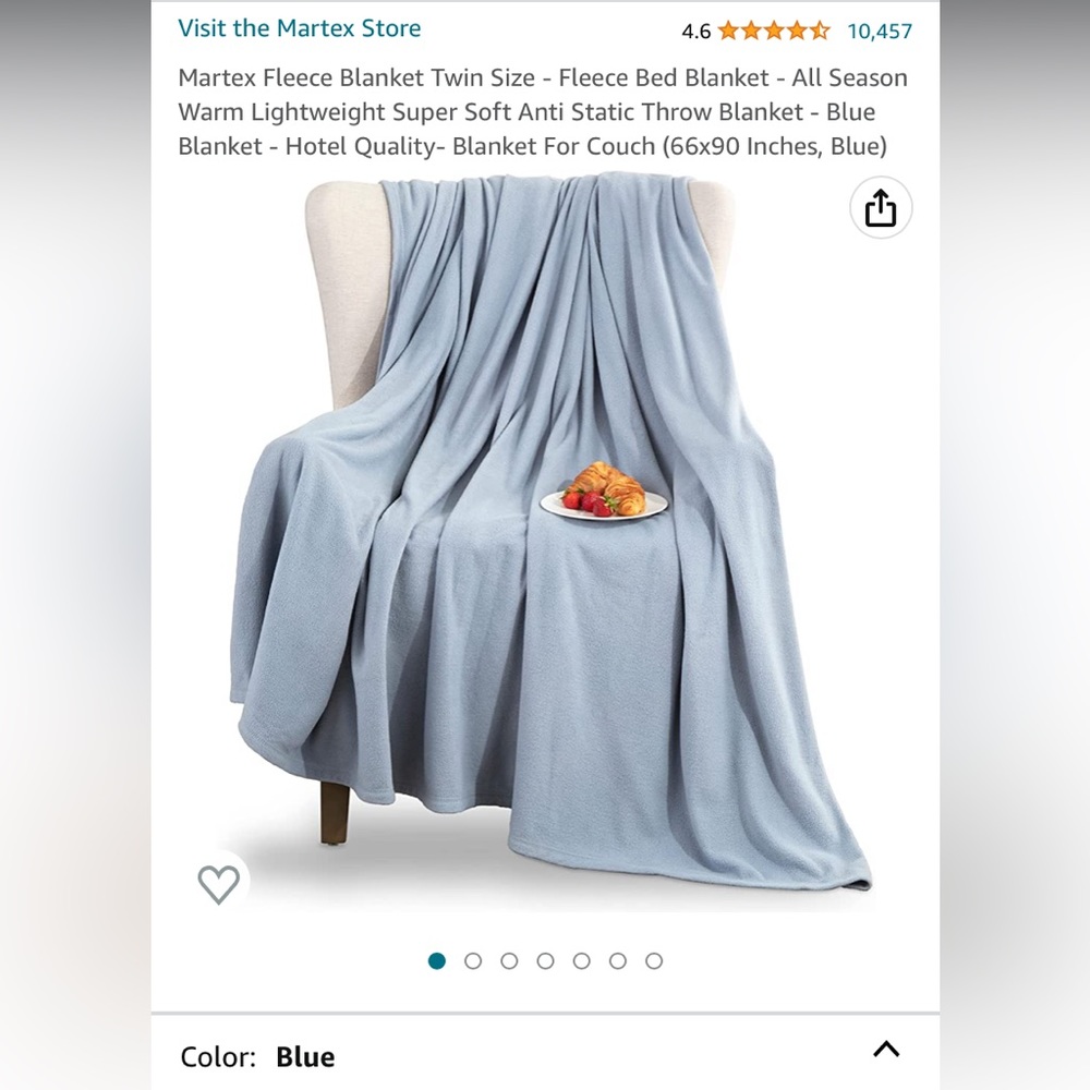 Soft Fleece Blanket— Twin Size, Slate Blue